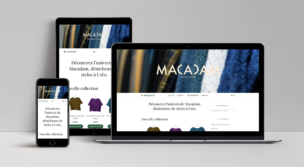 Site e-commerce responsive Macadam Store Uzès