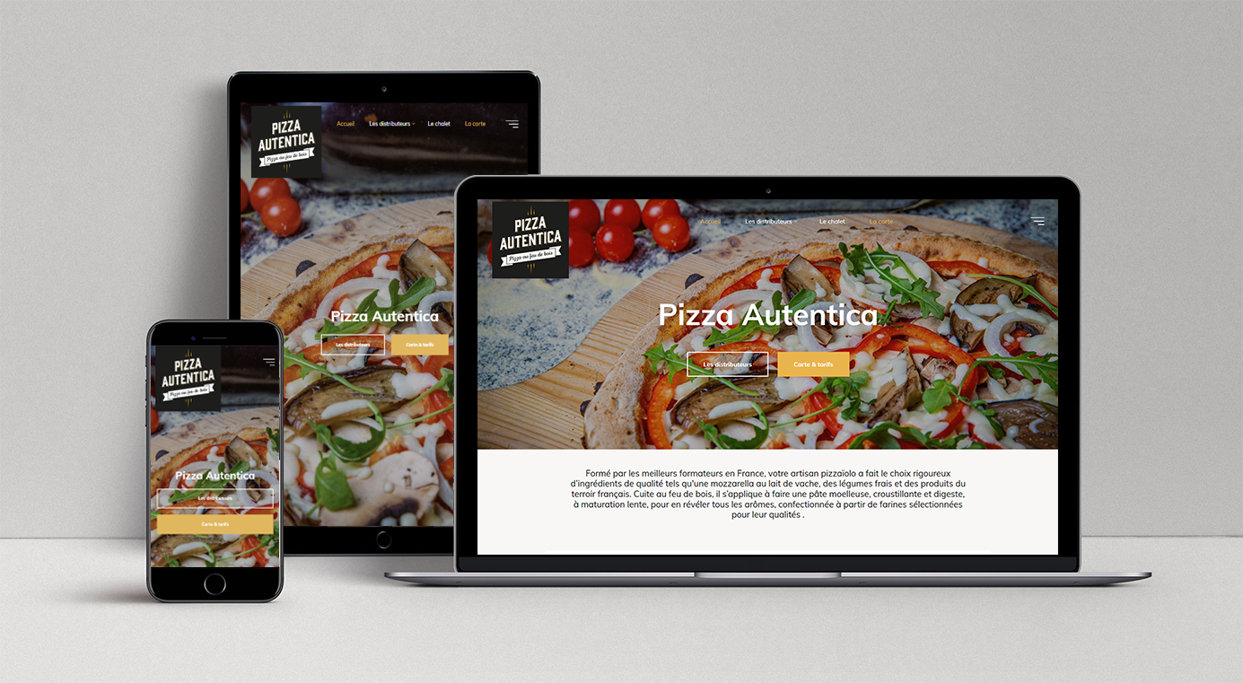 MockUp site internet Pizza Autentica, pizzeria Argentat, Bretenoux, Lot, Correze